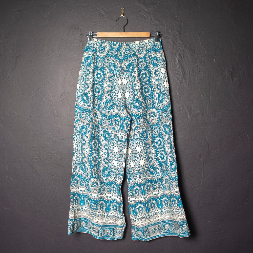 Anthropologie Feather & Bone Paisley Crop Pants 8